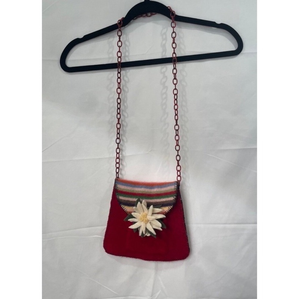 Crossbody Handbag Purse Rainbow Floral Chain Handmade Boho Whimsigoth